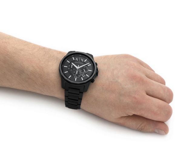  Shop Authentic Armani Exchange Banks Chronograph Black Dial Black Steel Strap Watch For Men - AX1722 - Luxxuri