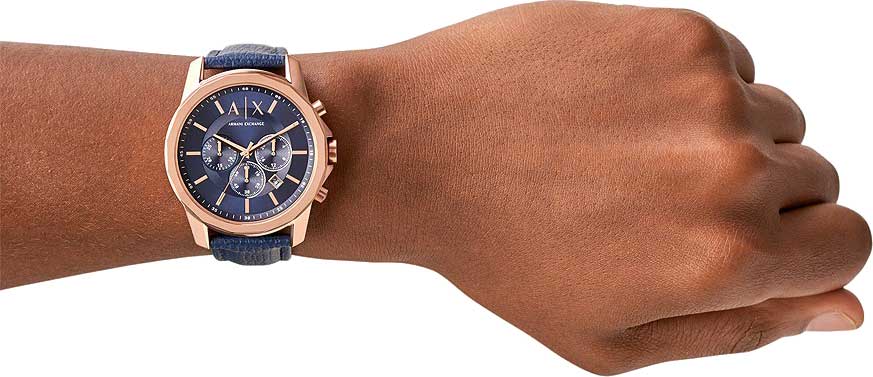  Shop Authentic Armani Exchange Banks Chronograph Blue Dial Blue Leather Strap Watch For Men - AX1723 - Luxxuri