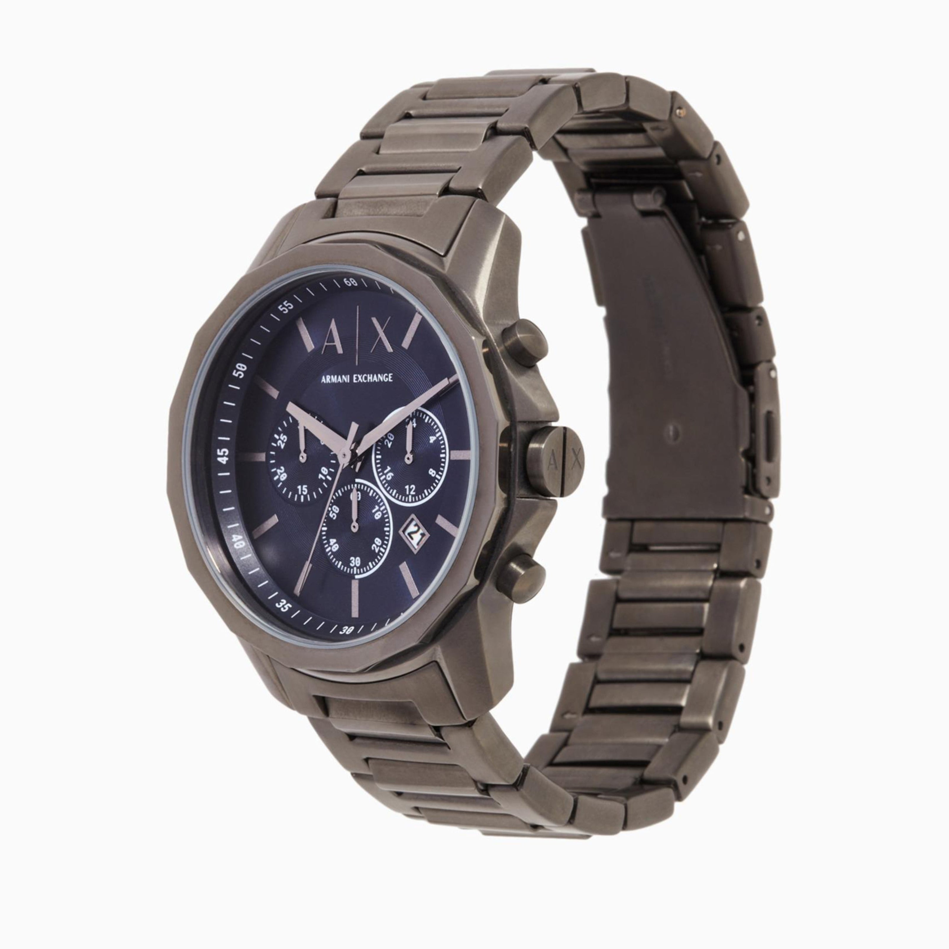  Shop Authentic Armani Exchange Banks Chronograph Blue Dial Grey Steel Strap Watch For Men - AX1731 - Luxxuri