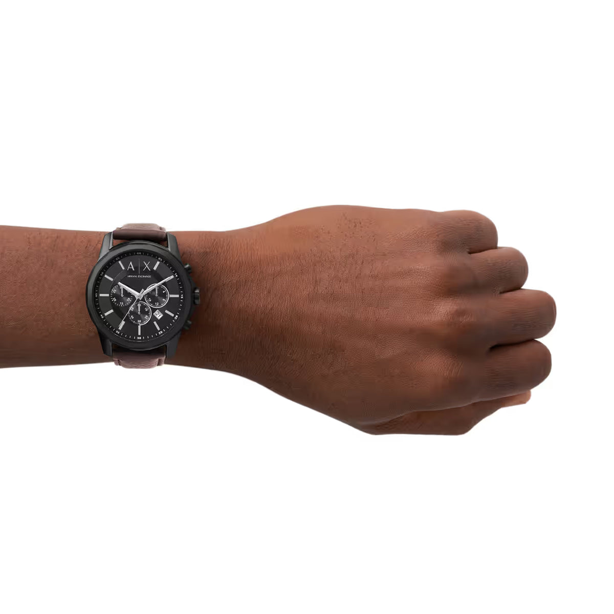  Shop Authentic Armani Exchange Outerbanks Chronograph Black Dial Brown Leather Strap Watch For Men - AX1732 - Luxxuri