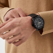  Shop Authentic Armani Exchange Outerbanks Chronograph Black Dial Brown Leather Strap Watch For Men - AX1732 - Luxxuri
