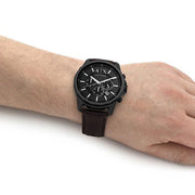  Shop Authentic Armani Exchange Outerbanks Chronograph Black Dial Brown Leather Strap Watch For Men - AX1732 - Luxxuri