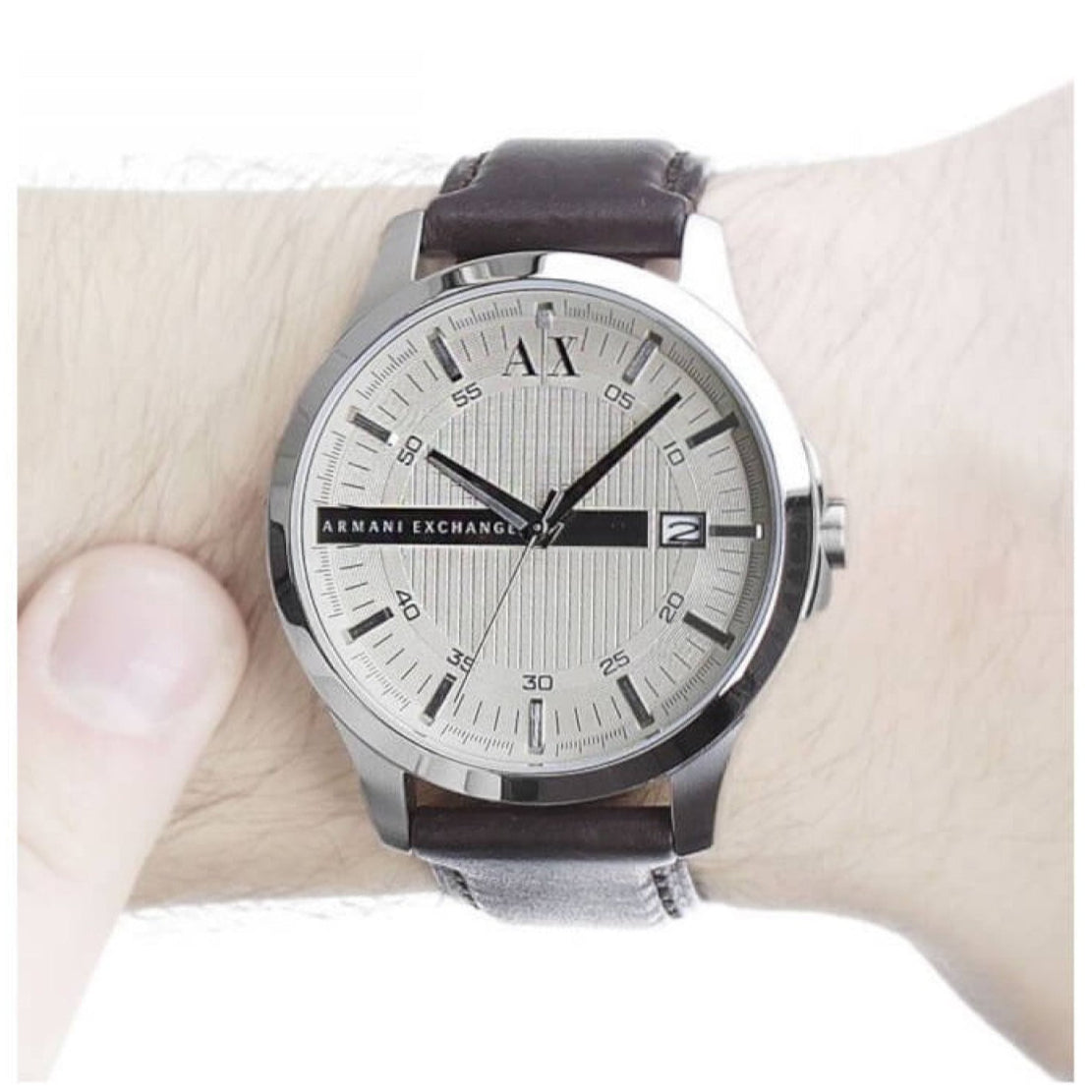  Shop Authentic Armani Exchange Whitman Silver Dial Brown Leather Strap Watch For Men - AX2100 - Luxxuri