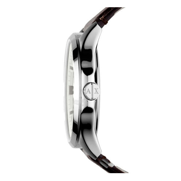  Shop Authentic Armani Exchange Whitman Silver Dial Brown Leather Strap Watch For Men - AX2100 - Luxxuri