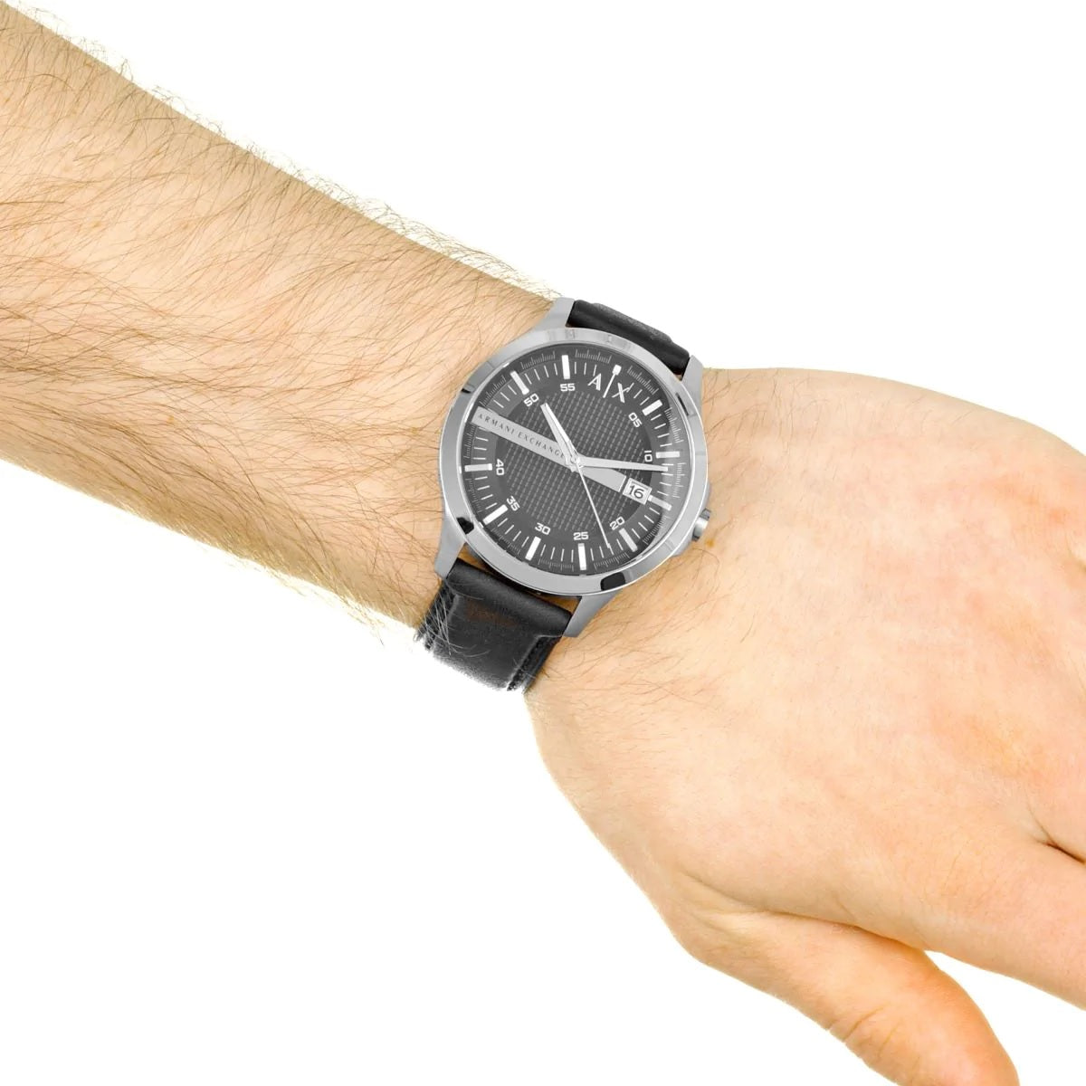  Shop Authentic Armani Exchange Hampton Chronograph Black Dial Black Leather Strap Watch For Men - AX2101 - Luxxuri