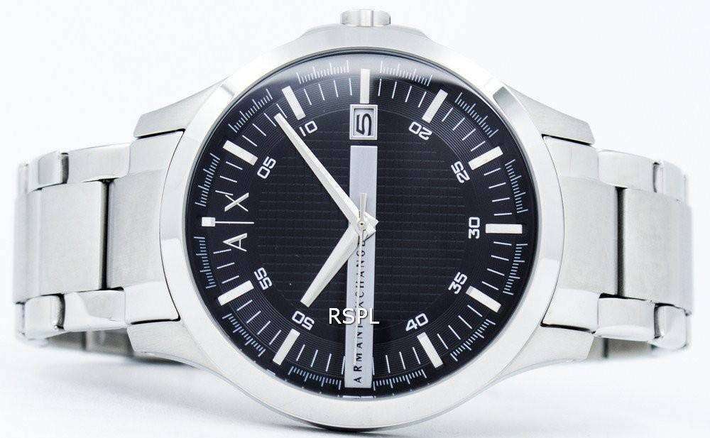  Shop Authentic Armani Exchange Hampton Chronograph Black Dial Silver Steel Strap Watch For Men - AX2103 - Luxxuri