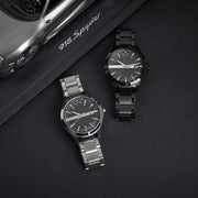  Shop Authentic Armani Exchange Hampton Chronograph Black Dial Black Steel Strap Watch For Men - AX2104 - Luxxuri