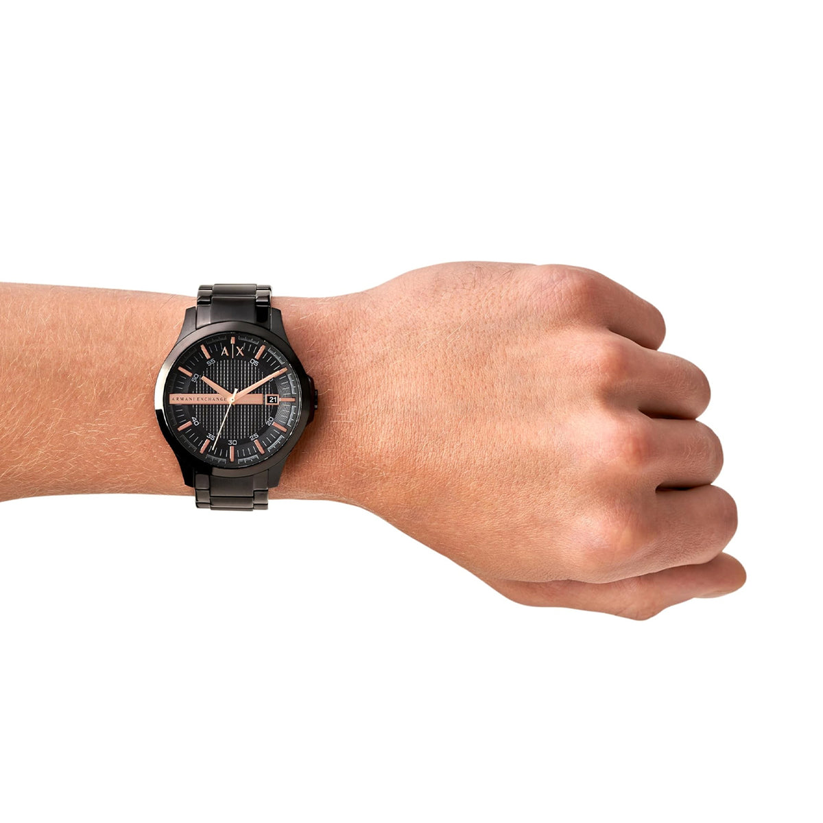  Shop Authentic Armani Exchange Hampton Chronograph Black Dial Black Steel Strap Watch For Men - AX2150 - Luxxuri