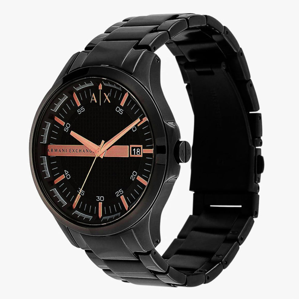  Shop Authentic Armani Exchange Hampton Chronograph Black Dial Black Steel Strap Watch For Men - AX2150 - Luxxuri