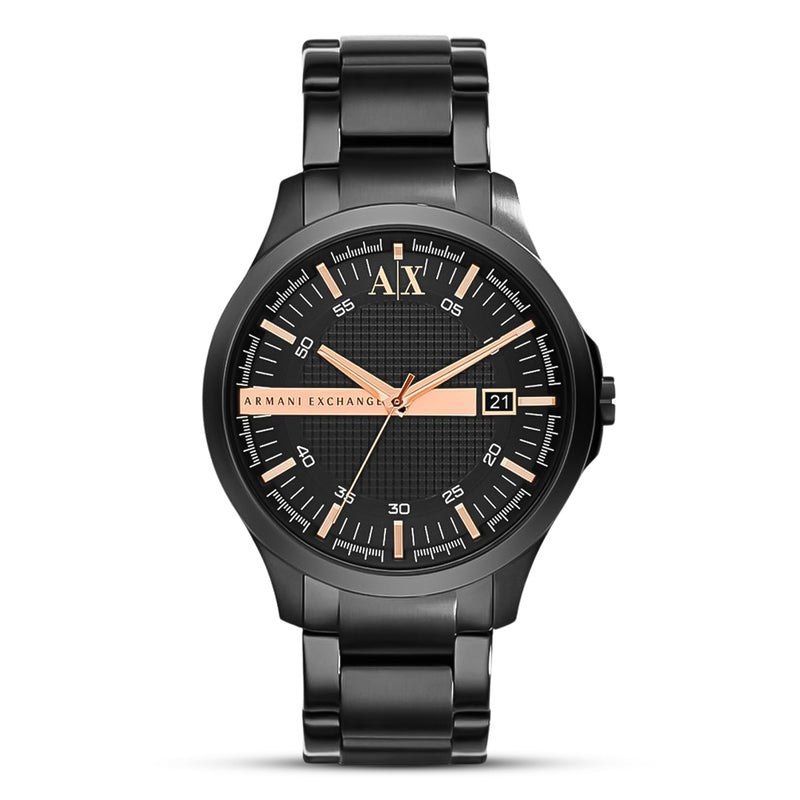  Shop Authentic Armani Exchange Hampton Chronograph Black Dial Black Steel Strap Watch For Men - AX2150 - Luxxuri