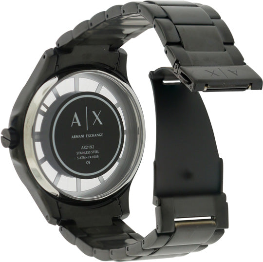  Shop Authentic Armani Exchange Hampton Chronograph Black Dial Black Steel Strap Watch For Men - AX2192 - Luxxuri