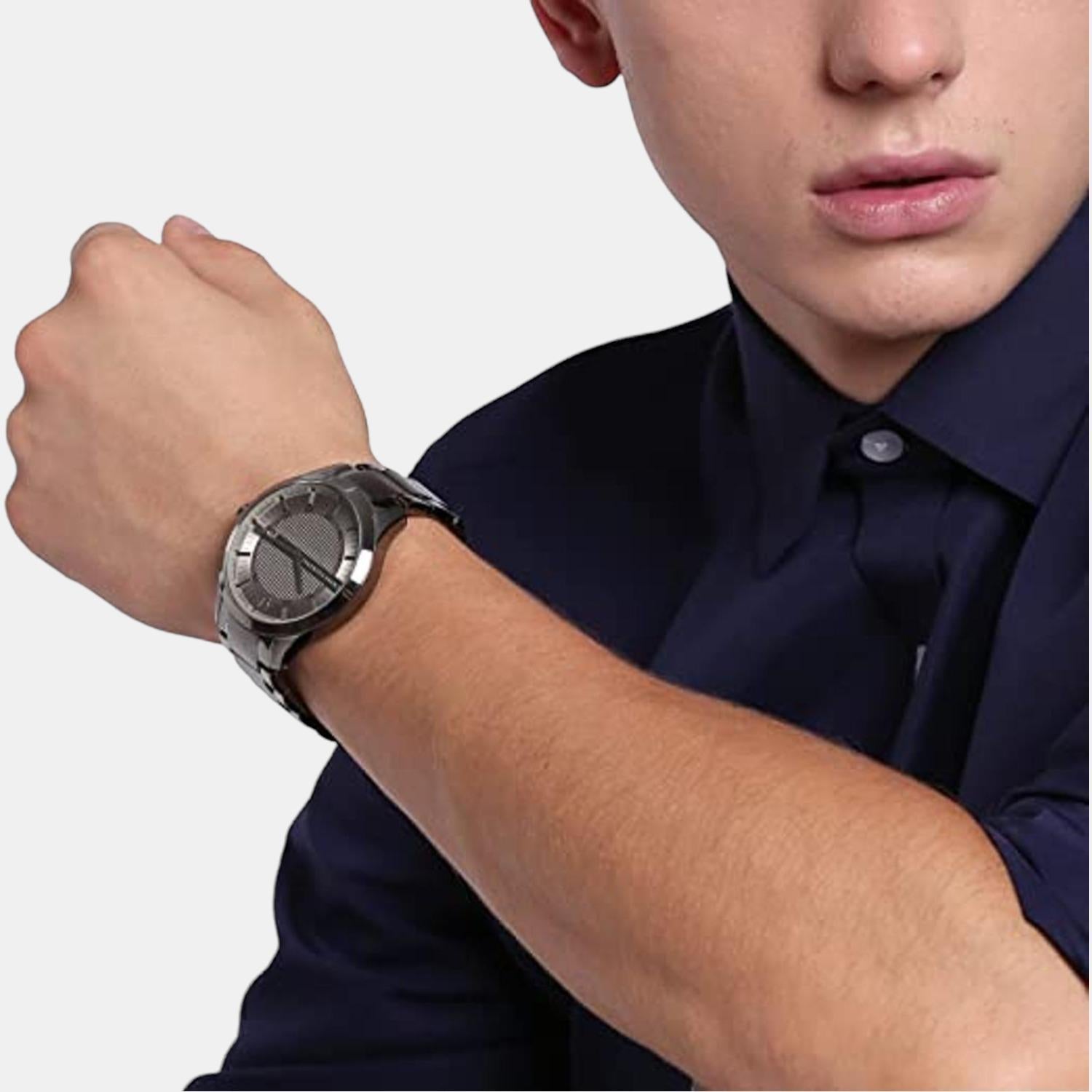  Shop Authentic Armani Exchange Hampton Chronograph Grey Dial Grey Steel Strap Watch For Men - AX2194 - Luxxuri