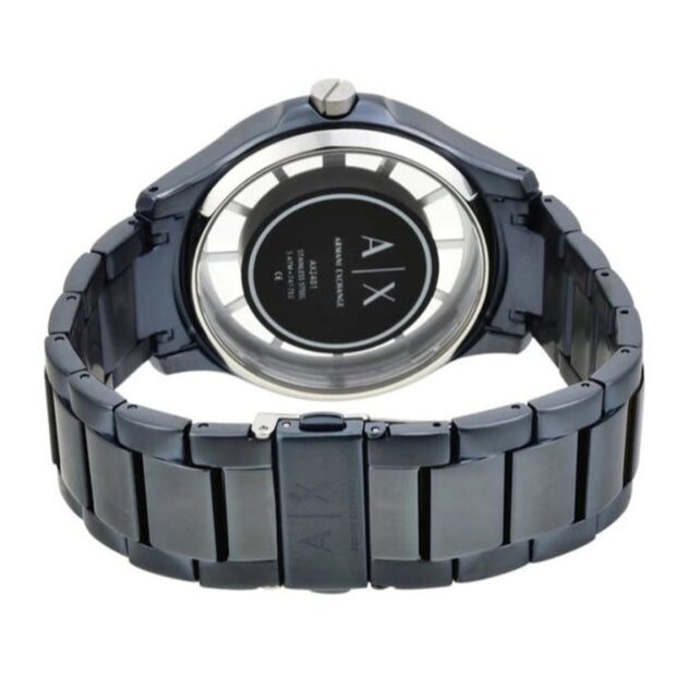  Shop Authentic Armani Exchange Hampton Skeleton Grey Dial Blue Steel Strap Watch For Men - AX2401 - Luxxuri