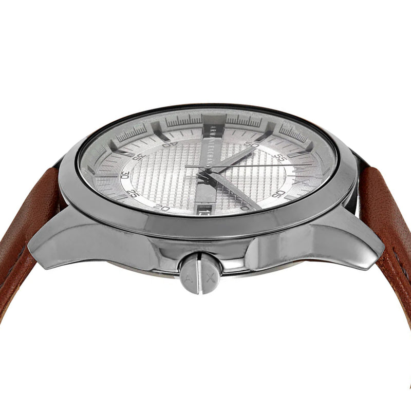  Shop Authentic Armani Exchange Hampton Chronograph Grey Dial Brown Leather Strap Watch For Men - AX2414 - Luxxuri