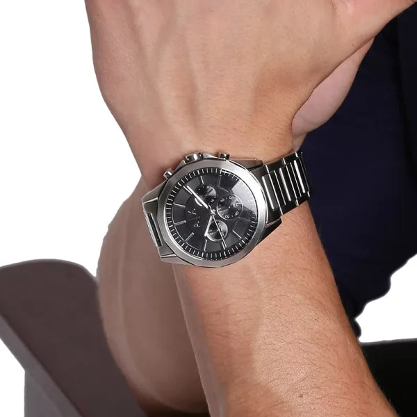 Shop Authentic Armani Exchange Drexler Chronograph Black Dial Silver Steel Strap Watch for Men - AX2600 - Luxxuri