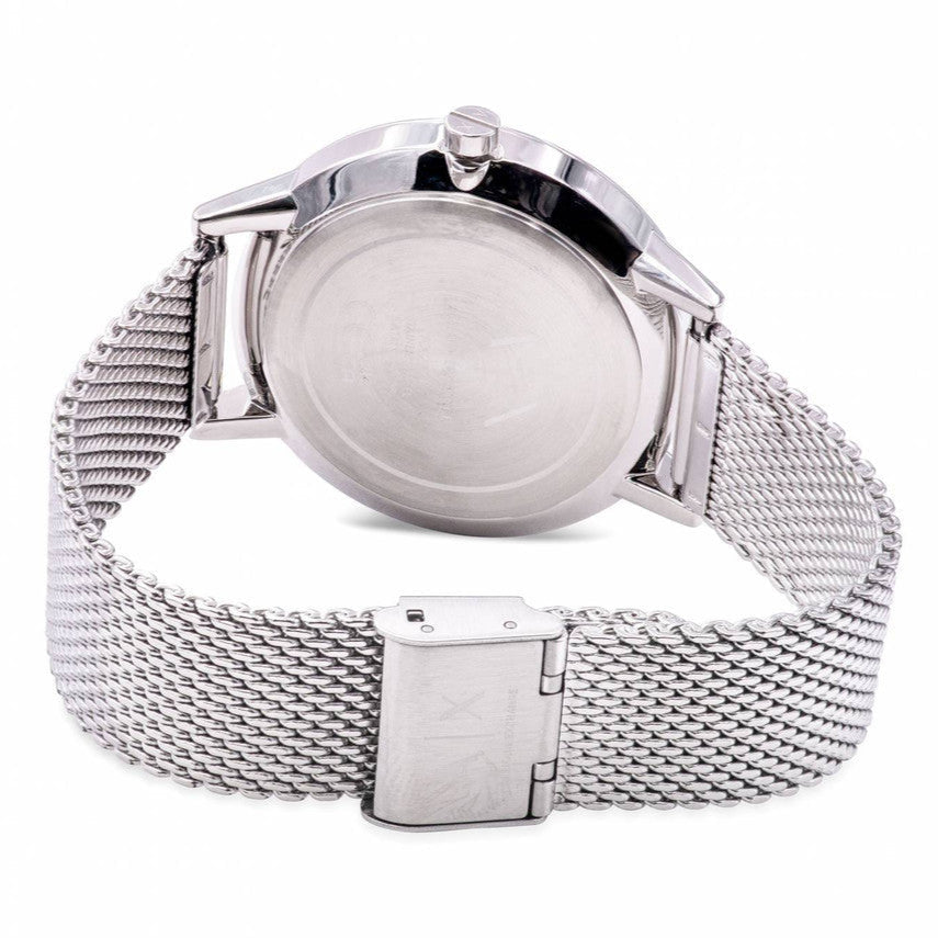  Shop Authentic Armani Exchange Cayde Chronograph Black Dial Silver Mesh Strap Watch For Men - AX2714 - Luxxuri