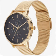  Shop Authentic Armani Exchange Cayde Chronograph Black Dial Gold Mesh Strap Watch For Men - AX2715 - Luxxuri