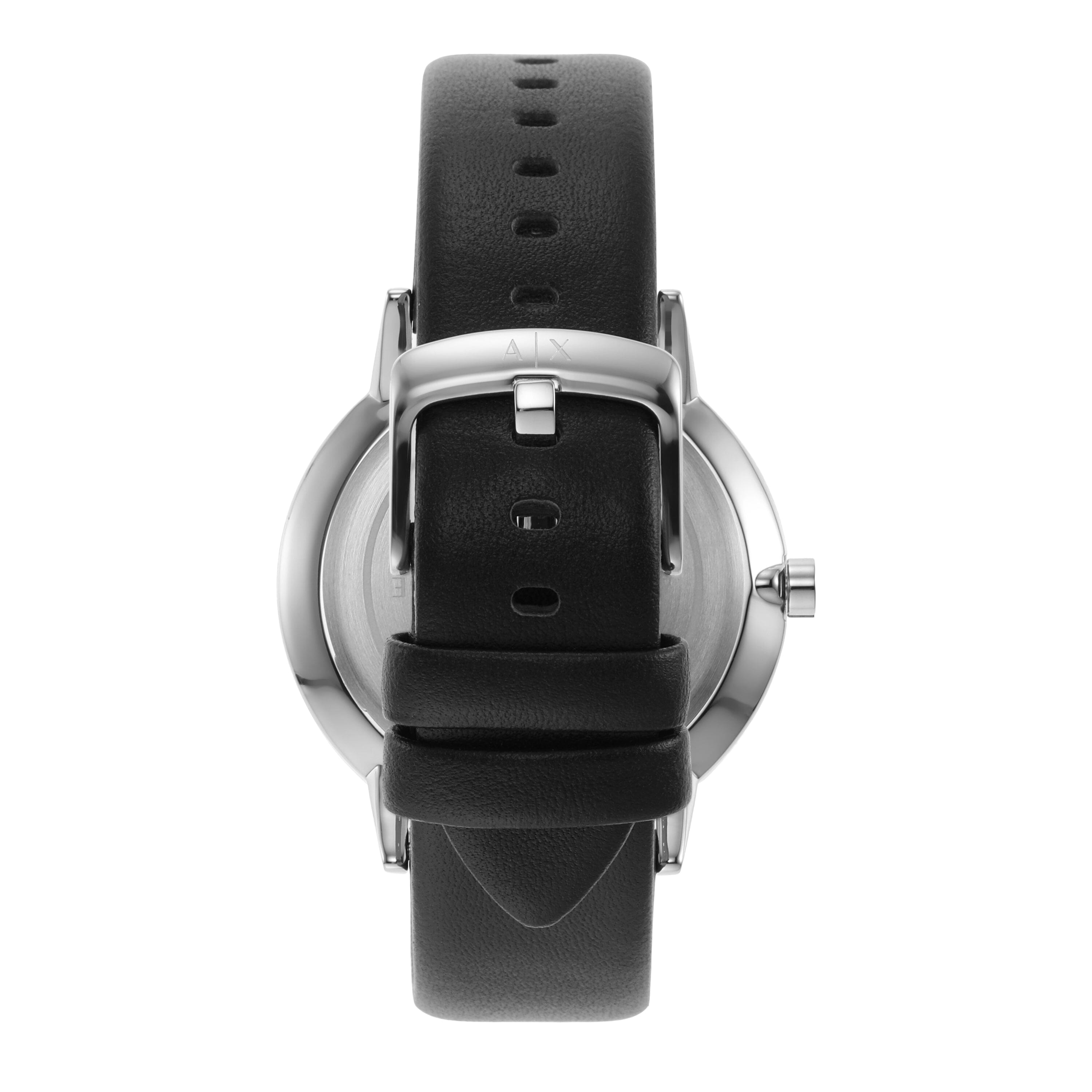  Shop Authentic Armani Exchange Cayde Chronograph Black Dial Black Leather Strap Watch for Men - AX2745 - Luxxuri