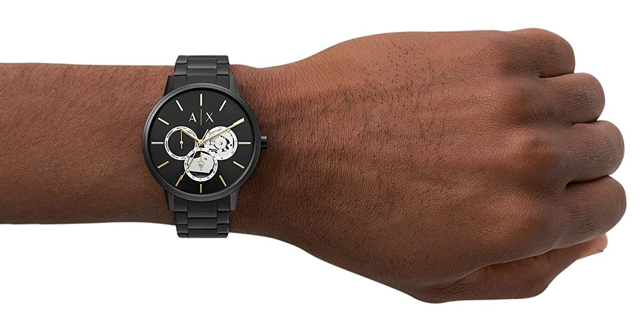  Shop Authentic Armani Exchange Cayde Chronograph Black Dial Black Steel Strap Watch for Men - AX2748 - Luxxuri