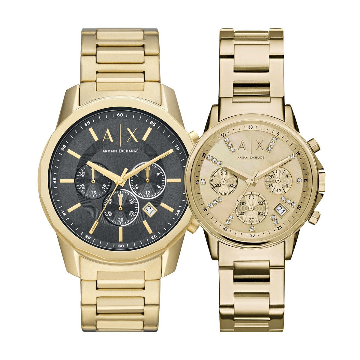  Shop Authentic Armani Exchange Banks Chronograph Black Dial Gold Steel Strap Watch For Men - AX1721 - Luxxuri