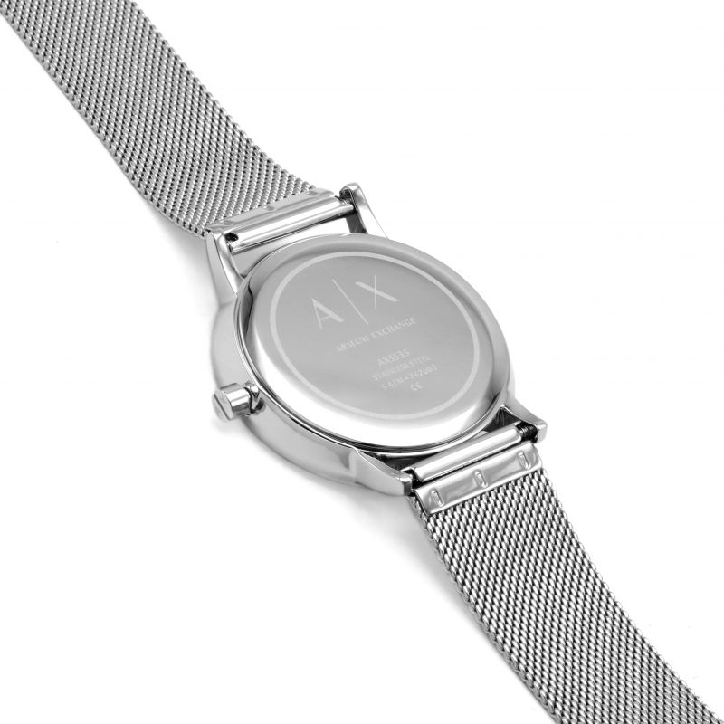  Shop Authentic Armani Exchange Cayde Chronograph Black Dial Silver Mesh Strap Watch For Men - AX2714 - Luxxuri
