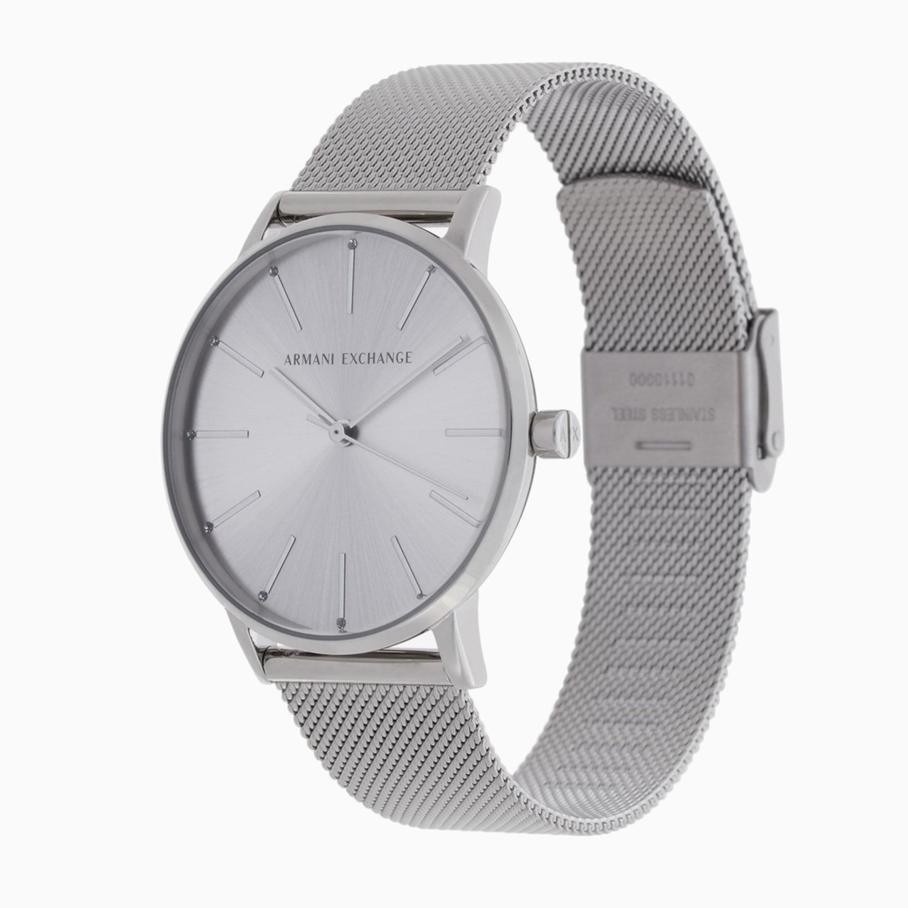  Shop Authentic Armani Exchange Lola Analog Silver Dial Silver Mesh Strap Watch For Women - AX5535 - Luxxuri
