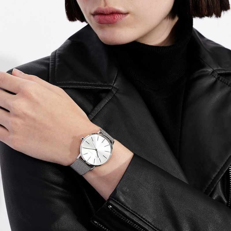  Shop Authentic Armani Exchange Lola Analog Silver Dial Silver Mesh Strap Watch For Women - AX5535 - Luxxuri