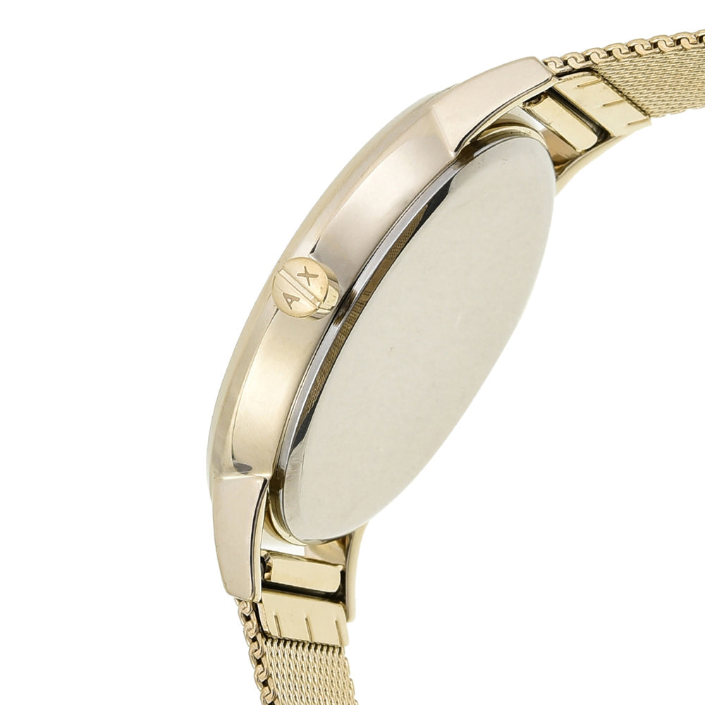  Shop Authentic Armani Exchange Lola Analog Gold Dial Gold Mesh Strap Watch For Women - AX5536 - Luxxuri