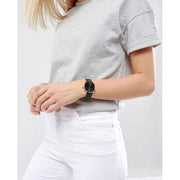  Shop Authentic Armani Exchange Lola Three Hand Black Dial Black Mesh Strap Watch For Women - AX5548 - Luxxuri