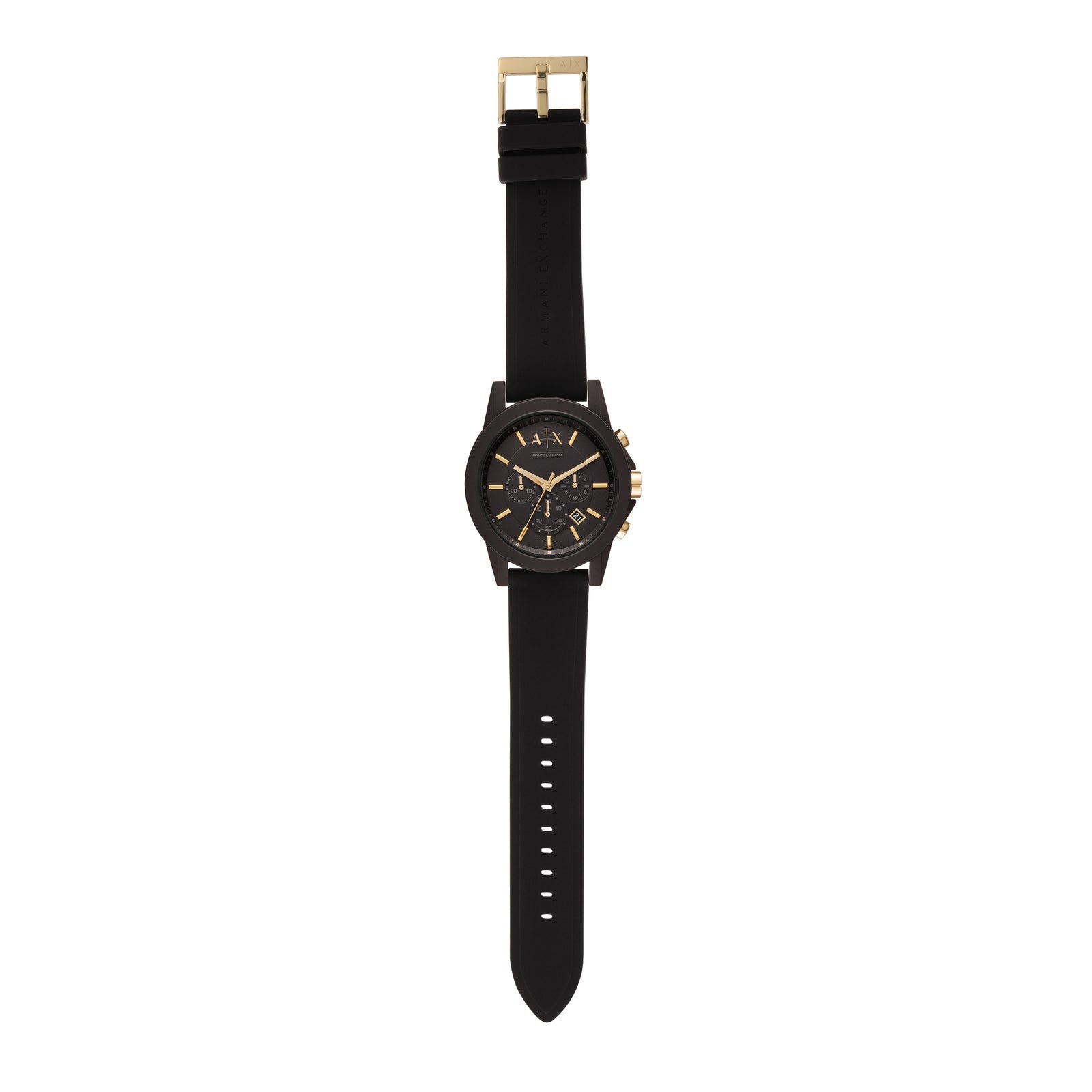  Shop Authentic Armani Exchange Outerbanks Chronograph Black Dial Black Steel Strap Watch For Men - AX7105 - Luxxuri