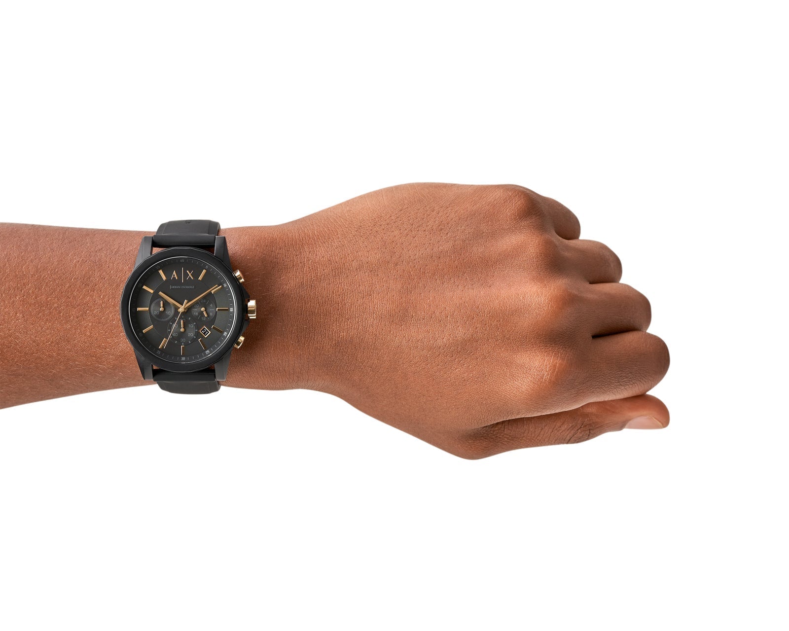  Shop Authentic Armani Exchange Outerbanks Chronograph Black Dial Black Steel Strap Watch For Men - AX7105 - Luxxuri