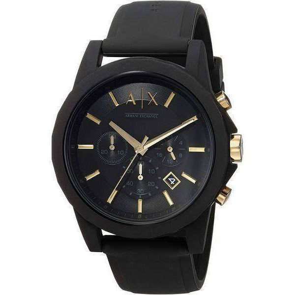  Shop Authentic Armani Exchange Outerbanks Chronograph Black Dial Black Steel Strap Watch For Men - AX7105 - Luxxuri