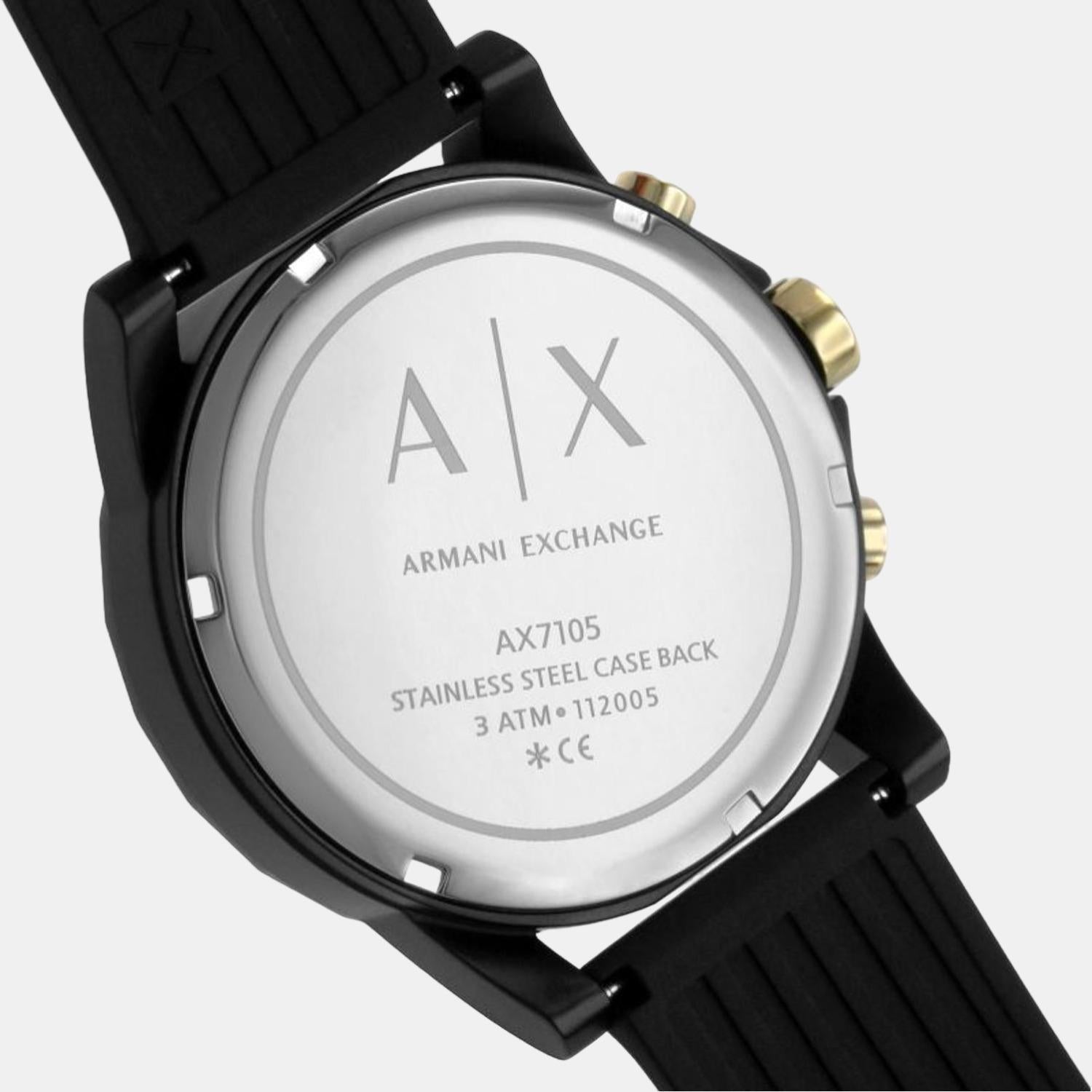  Shop Authentic Armani Exchange Outerbanks Chronograph Black Dial Black Steel Strap Watch For Men - AX7105 - Luxxuri