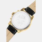  Shop Authentic Armani Exchange Outerbanks Chronograph Black Dial Black Leather Strap Watch For Men - AX7133 - Luxxuri