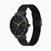  Shop Authentic Armani Exchange Cayde Chronograph Black Dial Black Mesh Strap Watch For Men - AX2716 - Luxxuri