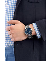  Shop Authentic Emporio Armani Luigi Chronograph Blue Dial Silver Steel Strap Watch For Men - AR11132 - Luxxuri
