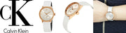  Shop Authentic Calvin Klein Accent Silver Dial White Leather Strap Watch for Women - K2Y216K6 - Luxxuri