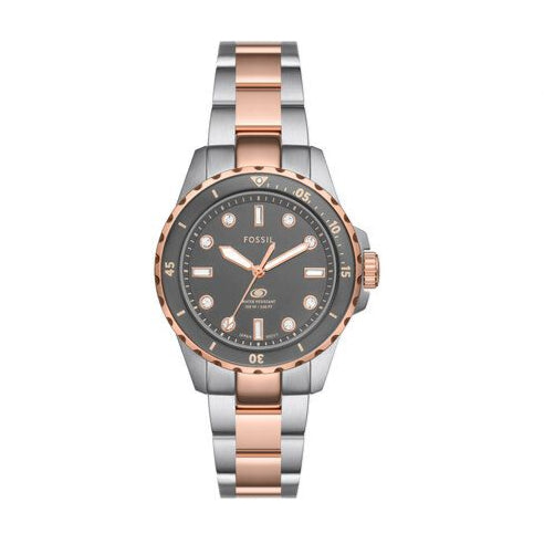  Shop Authentic Fossil Blue Dive Three Hand Gray Dial Two Tone Steel Strap Watch For Women - ES5348 - Luxxuri
