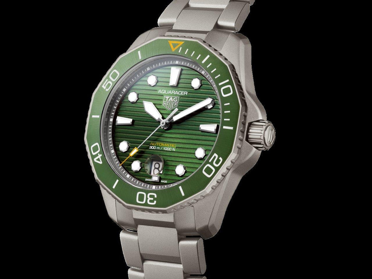  Shop Authentic Tag Heuer Aquaracer Professional 300 Automatic Green Dial Silver Steel Strap Watch for Men - WBP208B.BF0631 - Luxxuri