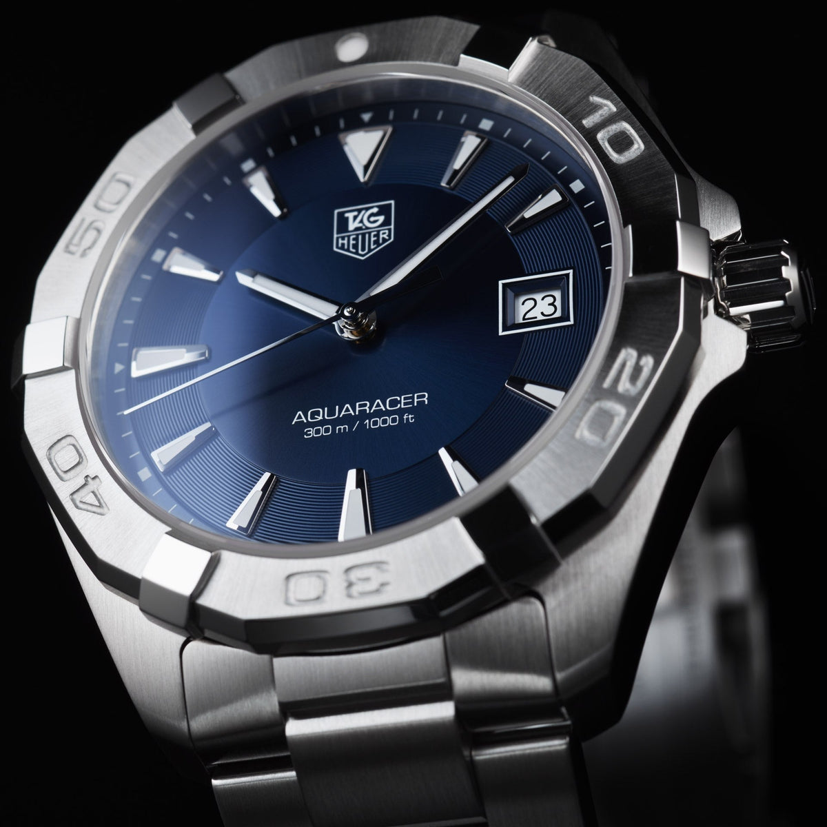  Shop Authentic Tag Heuer Aquaracer Quartz Blue Dial Silver Steel Strap Watch for Men - WAY1112.BA0928 - Luxxuri