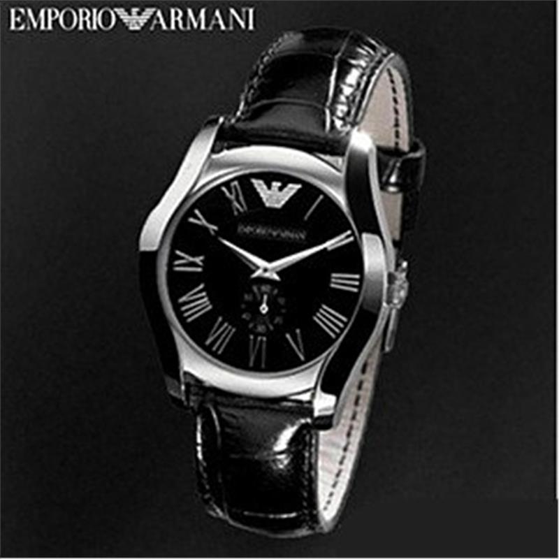  Shop Authentic Emporio Armani Velente Black Dial Black Leather Strap Watch For Women - AR0644 - Luxxuri