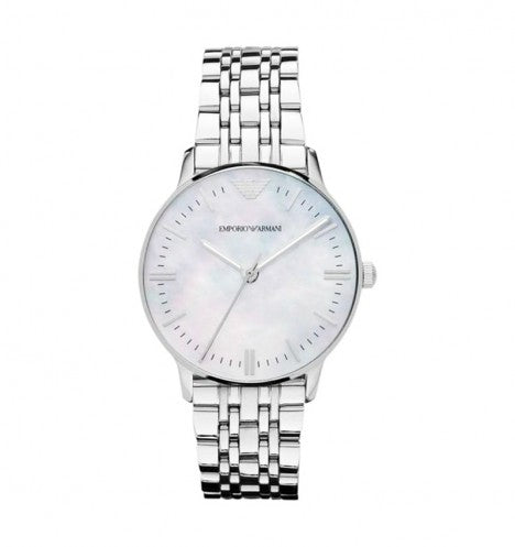  Shop Authentic Emporio Armani Classic Quartz Mother of Pearl Dial Silver Steel Strap Watch For Women - AR1602 - Luxxuri