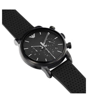  Shop Authentic Emporio Armani Luigi Chronograph Black Dial Black Leather Strap Watch For Men - AR1737 - Luxxuri