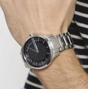  Shop Authentic Armani Exchange Hampton Chronograph Black Dial Silver Steel Strap Watch For Men - AX2179 - Luxxuri