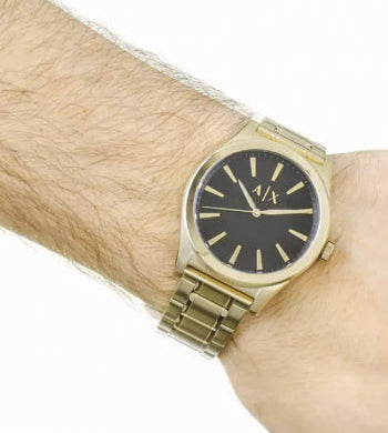  Shop Authentic Armani Exchange Nico Analog Black Dial Gold Steel Strap Watch For Men - AX2328 - Luxxuri
