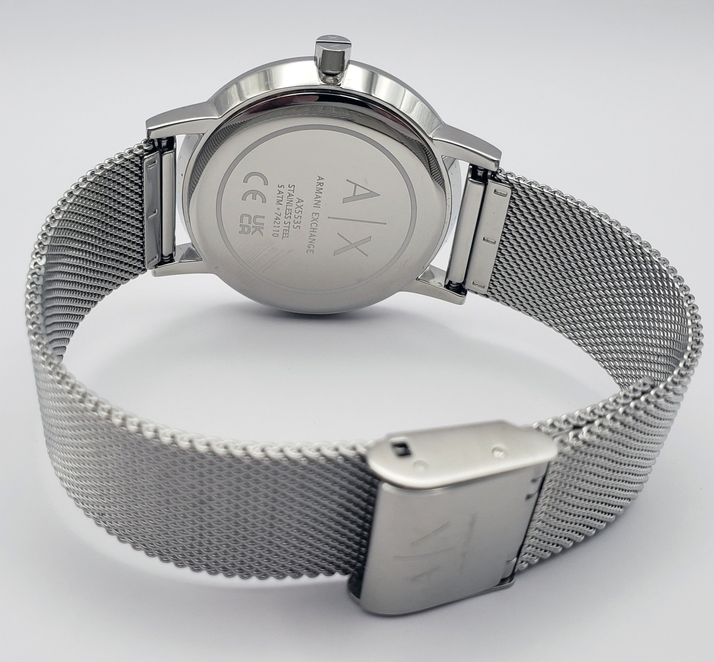  Shop Authentic Armani Exchange Lola Analog Silver Dial Silver Mesh Strap Watch For Women - AX5535 - Luxxuri