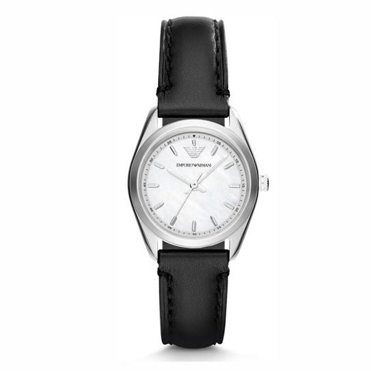  Shop Authentic Emporio Armani Analog White Dial Black Leather Strap Watch For Women - AR6026 - Luxxuri