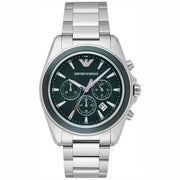  Shop Authentic Emporio Armani Sportivo Chronograph Blue Dial Silver Steel Strap Watch For Men - AR6090 - Luxxuri