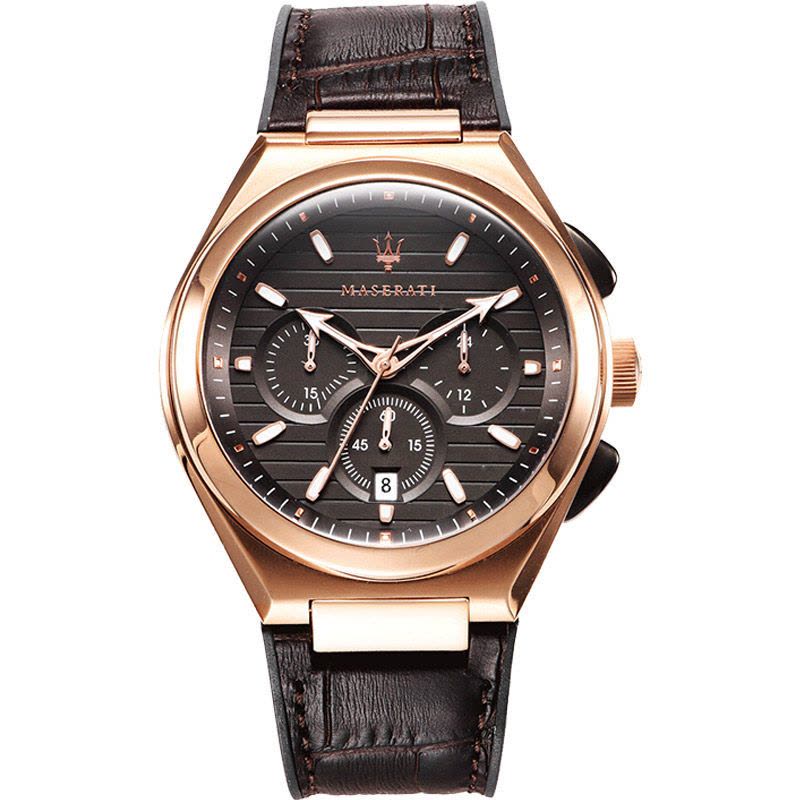  Shop Authentic Maserati Triconic Chronograph Grey Dial Brown Leather Strap Watch For Men - R8871639003 - Luxxuri