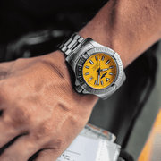  Shop Authentic Breitling Avenger Automatic 45mm Seawolf Yellow Dial Silver Steel Strap Strap Watch for Men - A17319101/1A1 - Luxxuri